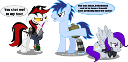 Size: 6396x3118 | Tagged: safe, artist:vector-brony, imported from derpibooru, oc, oc only, oc:blackjack, oc:morning glory (project horizons), oc:p-21, fallout equestria, fallout equestria: project horizons, fanfic art, pipbuck, simple background, transparent background, vector