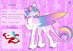 Size: 3500x2454 | Tagged: safe, artist:nobleclay, imported from derpibooru, oc, oc only, oc:venus, pegasus, pony, colored wings, feathered fetlocks, female, high res, mare, multicolored wings, offspring, parent:princess cadance, parent:shining armor, parents:shiningcadance, solo, wings