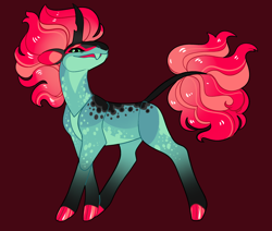 Size: 2600x2200 | Tagged: safe, artist:loryska, imported from derpibooru, oc, oc only, changepony, hybrid, pony, female, high res, interspecies offspring, magical lesbian spawn, offspring, parent:pinkie pie, parent:queen chrysalis, parents:chryssie pie, parents:pinkiesalis, simple background, solo