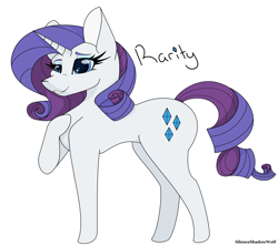 Size: 3399x2999 | Tagged: safe, artist:silenceshadowwolf, imported from derpibooru, rarity, pony, unicorn, eyelashes, female, high res, hoof on chest, mare, raised hoof, simple background, smiling, solo, white background