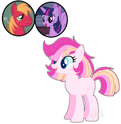 Size: 576x590 | Tagged: safe, artist:rainbows-skies, artist:selenaede, imported from derpibooru, big macintosh, twilight sparkle, oc, alicorn, earth pony, pony, base used, female, freckles, male, mare, offspring, parent:big macintosh, parent:twilight sparkle, parents:twimac, shipping, simple background, straight, transparent background, twilight sparkle (alicorn), twimac