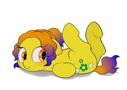 Size: 2048x1446 | Tagged: safe, artist:mochi_nation, imported from derpibooru, oc, oc only, oc:moth, earth pony, pony, cute, female, floppy ears, lying down, mare, ocbetes, on back, simple background, solo, white background