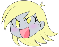 Size: 772x625 | Tagged: safe, alternate version, artist:batipin, imported from derpibooru, part of a set, derpy hooves, equestria girls, head only, open mouth, simple background, solo, transparent background