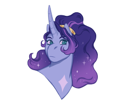 Size: 1150x954 | Tagged: safe, artist:celeriven, imported from derpibooru, oc, oc only, pony, unicorn, bust, female, magical lesbian spawn, mare, offspring, parent:princess luna, parent:starlight glimmer, portrait, simple background, solo, transparent background