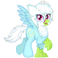 Size: 1250x1250 | Tagged: safe, artist:crimsonfef, imported from derpibooru, oc, oc only, oc:furat feather, classical hippogriff, hippogriff, hybrid, female, ponygriff, simple background, solo, white background