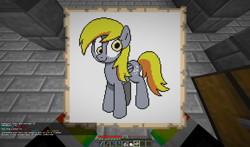 Size: 1680x987 | Tagged: safe, artist:coaldustthestrange, artist:merik1337, edit, imported from derpibooru, derpy hooves, 2b2t, game screencap, map art, minecraft, minecraft pixel art, pixel art