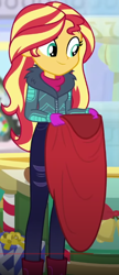 Size: 290x672 | Tagged: safe, imported from derpibooru, screencap, sunset shimmer, equestria girls, equestria girls series, holidays unwrapped, spoiler:eqg series (season 2), cropped, solo, winter break-in