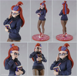 Size: 6000x5907 | Tagged: safe, artist:chyvak, imported from derpibooru, moondancer, human, absurd resolution, book, clothes, converse, figurine, humanized, irl, pants, photo, shoes, solo, sweater