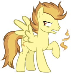 Size: 837x869 | Tagged: safe, artist:dayspringsentryyt, imported from derpibooru, oc, oc only, pegasus, pony, base used, frown, gritted teeth, magical lesbian spawn, male, offspring, parent:misty fly, parent:spitfire, pegasus oc, raised hoof, simple background, solo, stallion, transparent background, wings