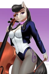 Size: 1365x2048 | Tagged: safe, artist:mykegreywolf, imported from derpibooru, octavia melody, anthro, cello, musical instrument, solo