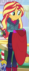 Size: 286x678 | Tagged: safe, imported from derpibooru, screencap, sunset shimmer, equestria girls, equestria girls series, holidays unwrapped, spoiler:eqg series (season 2), cropped, solo, winter break-in