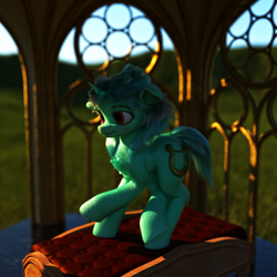 Size: 1920x1920 | Tagged: safe, artist:santiblocks, imported from derpibooru, lyra heartstrings, pony, unicorn, 3d, female, mare, solo