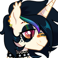 Size: 1000x1000 | Tagged: safe, artist:renhorse, imported from derpibooru, oc, oc only, pony, unicorn, bust, makeup, male, portrait, simple background, solo, stallion, transparent background