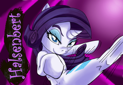 Size: 1280x884 | Tagged: safe, artist:halsenbert, imported from derpibooru, rarity, pony, unicorn, abstract background, female, kicking, looking at you, mare, solo