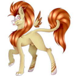Size: 3986x4000 | Tagged: safe, artist:chazmazda, imported from derpibooru, oc, oc only, alicorn, big cat, earth pony, hybrid, lion, pegasus, pony, unicorn, :p, fangs, full body, fullbody, highlight, highlights, hooves, horn, horns, main, mane, markings, paw pads, paws, photo, shade, shading, shine, solo, speedpaint, tail, tongue out, wings