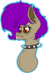 Size: 623x931 | Tagged: safe, artist:chazmazda, imported from derpibooru, oc, oc only, alicorn, earth pony, pegasus, pony, unicorn, :p, accessories, accessory, big hair, bust, flat colors, flatcolour, floofy hair, happy, jewelry, lineart, long hair, necklace, outline, photo, portrait, prize, smiling, solo, tongue out