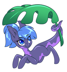 Size: 1683x1804 | Tagged: safe, artist:silkensaddle, imported from derpibooru, oc, oc only, oc:silva, alp-luachra, lizard, lizard pony, original species, pony, female, leaf, prehensile tail, simple background, solo, transparent background