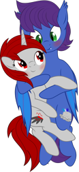 Size: 2169x4661 | Tagged: safe, artist:waveywaves, imported from derpibooru, oc, oc only, oc:keygun, oc:waves, bat pony, pony, unicorn, blushing, cuddling, fangs, shipping, simple background, solo, transparent background