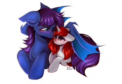 Size: 1920x1320 | Tagged: safe, artist:crybaby, artist:waveywaves, imported from derpibooru, oc, oc only, oc:keygun, oc:waves, pony, blushing, cuddling, fangs, hug, looking at each other, shipping, simple background, solo, transparent background, winghug, wings