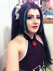 Size: 720x960 | Tagged: safe, artist:sarahndipity cosplay, imported from derpibooru, aria blaze, human, equestria girls, clothes, cosplay, costume, gem, irl, irl human, jewelry, necklace, photo, siren gem, sleeveless