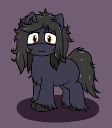 Size: 859x982 | Tagged: safe, artist:scraggleman, imported from derpibooru, oc, oc only, oc:starry sails, earth pony, pony, bags under eyes, chubby, messy mane, simple background, solo, unshorn fetlocks