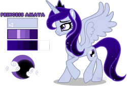 Size: 1269x860 | Tagged: safe, artist:star-gaze-pony, imported from derpibooru, oc, oc only, oc:amaya, alicorn, pony, female, mare, offspring, parent:king sombra, parent:princess luna, parents:lumbra, reference sheet, simple background, solo, transparent background