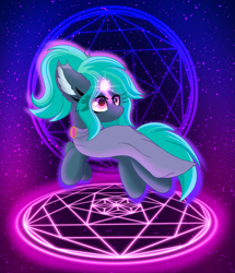 Size: 6283x7292 | Tagged: safe, artist:windykirin, imported from derpibooru, oc, oc only, oc:proxy server, pony, absurd file size, absurd resolution, fantasy class, female, long eyelashes, magic, magic circle, solo, trotcon, trotcon online
