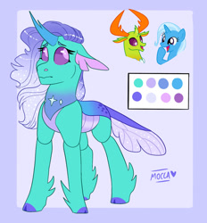 Size: 1280x1380 | Tagged: safe, artist:moccabliss, imported from derpibooru, thorax, trixie, changepony, hybrid, female, interspecies offspring, male, offspring, parent:thorax, parent:trixie, parents:thoraxie, shipping, straight, thoraxie