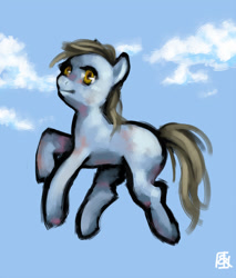 Size: 769x901 | Tagged: safe, artist:voyager, imported from derpibooru, oc, oc only, earth pony, pony, cloud, earth pony oc, signature, solo