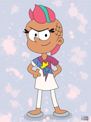 Size: 2148x2861 | Tagged: safe, artist:candyrandy7d, imported from derpibooru, zipp storm, human, dark skin, g5, high res, humanized, solo, style emulation, the loud house
