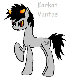 Size: 330x377 | Tagged: safe, artist:glassycolors, imported from derpibooru, pony, homestuck, karkat vantas, looking down, male, ponified, simple background, solo, white background
