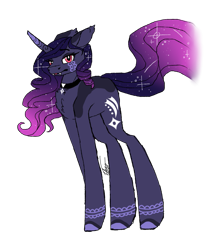 Size: 1471x1655 | Tagged: safe, artist:inspiredpixels, imported from derpibooru, oc, oc only, pony, unicorn, coat markings, fangs, female, mare, signature, simple background, solo, standing, transparent background