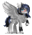 Size: 367x400 | Tagged: safe, artist:inspiredpixels, imported from derpibooru, oc, oc only, oc:kimala, pegasus, pony, animated, bandage, blushing, choker, coat markings, fangs, female, freckles, gif, leg wraps, looking at you, mare, raised hoof, solo, spread wings, wings