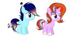 Size: 2000x1000 | Tagged: safe, artist:cottoncat83, artist:stardustshadowsentry, imported from derpibooru, oc, oc only, pegasus, pony, unicorn, coat markings, colt, female, filly, heterochromia, male, offspring, parent:rainbow dash, parent:soarin', parent:starlight glimmer, parent:sunburst, parents:soarindash, parents:starburst, simple background, socks (coat markings), transparent background