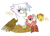 Size: 1898x1363 | Tagged: safe, artist:moccabliss, imported from derpibooru, gilda, spitfire, oc, oc:flamingo flare, hippogriff, hybrid, baby, family, female, gildafire, interspecies offspring, lesbian, magical lesbian spawn, offspring, parent:gilda, parent:spitfire, parents:gildafire, shipping, simple background, vulgar, white background