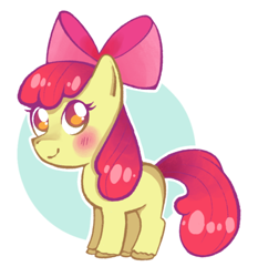 Size: 640x688 | Tagged: safe, artist:pebblesarts, imported from derpibooru, apple bloom, earth pony, pony, blushing, female, filly, solo