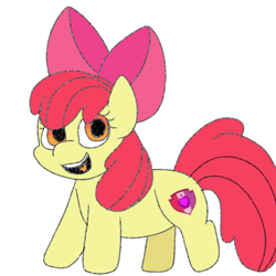Size: 640x640 | Tagged: safe, artist:self-ship-art-doodles-blog, imported from derpibooru, apple bloom, earth pony, pony, cute, doodle, female, filly, happy, open mouth, open smile, smiling, solo