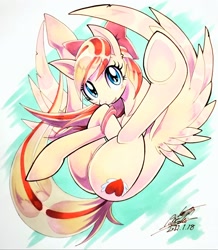 Size: 1788x2048 | Tagged: safe, artist:025aki, imported from derpibooru, angel wings, pegasus, pony, butt, female, mare, plot, pose, solo