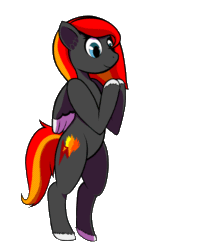 Size: 1200x1381 | Tagged: safe, artist:darka01, imported from derpibooru, oc, oc only, oc:flamerunner, pegasus, pony, animated, bipedal, commission, dancing, gif, simple background, solo, transparent background, ych animation, ych example, ych result, your character here