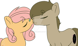 Size: 1280x765 | Tagged: safe, artist:firefox238, imported from derpibooru, oc, oc only, oc:apple tart, oc:onyx star, earth pony, pony, base used, earth pony oc, eyes closed, female, kissing, male, mare, obtrusive watermark, oc x oc, offspring, parent:big macintosh, parent:derpy hooves, parent:doctor whooves, parent:fluttershy, parents:doctorderpy, parents:fluttermac, shipping, simple background, stallion, straight, transparent background, watermark