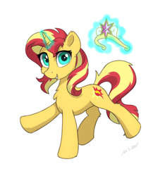 Size: 1702x1821 | Tagged: safe, artist:mercurysparkle, imported from derpibooru, sunset shimmer, pony, unicorn, equestria girls, equestria girls (movie), big crown thingy, cheek fluff, chest fluff, ear fluff, element of magic, female, jewelry, leg fluff, magic, mare, regalia, simple background, solo, telekinesis, white background