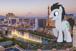 Size: 2093x1396 | Tagged: safe, artist:sirmlp1, imported from derpibooru, lucky clover, earth pony, pony, giant pony, highrise ponies, irl, las vegas, macro, male, nevada, photo, ponies in real life, stallion