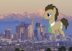 Size: 1297x926 | Tagged: safe, artist:sirmlp1, imported from derpibooru, doctor whooves, time turner, earth pony, pony, california, giant pony, giant/macro earth pony, highrise ponies, irl, los angeles, macro, male, mega giant, photo, ponies in real life, stallion