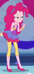 Size: 264x575 | Tagged: safe, imported from derpibooru, screencap, pinkie pie, equestria girls, equestria girls series, twilight under the stars, spoiler:eqg series (season 2), bare shoulders, clothes, cropped, rah rah skirt, skirt, sleeveless, solo, strapless