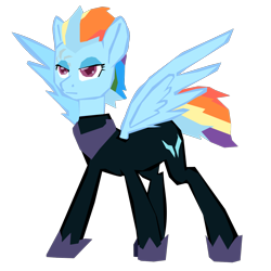 Size: 1280x1280 | Tagged: safe, artist:benpictures1, artist:chedx, edit, imported from derpibooru, rainbow dash, pegasus, pony, comic:the storm kingdom, my little pony: the movie, bad end, bodysuit, clothes, command 6, commander rainbow dash, crystal of light, female, inkscape, mare, vector