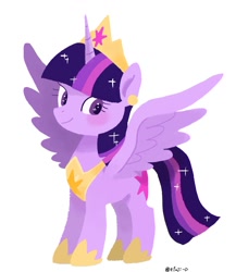 Size: 1068x1231 | Tagged: safe, artist:efuji_d, imported from derpibooru, twilight sparkle, alicorn, pony, cute, simple background, solo, sparkles, twiabetes, twilight sparkle (alicorn), white background