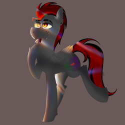 Size: 4000x4000 | Tagged: safe, artist:dicemarensfw, imported from derpibooru, oc, oc only, oc:dicemare, pegasus, pony, crying, fangs, freckles, happy, hoof on chest, lighting, looking up, male, piercing, solo, stallion, trans male, transgender, wings