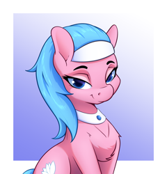 Size: 2498x2600 | Tagged: safe, artist:aquaticvibes, imported from derpibooru, aloe, earth pony, pony, digital art, female, high res, lidded eyes, mare, smiling, solo