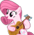 Size: 738x758 | Tagged: safe, artist:muhammad yunus, artist:tanahgrogot, imported from derpibooru, oc, oc only, oc:annisa trihapsari, earth pony, pony, cute, earth pony oc, female, guitar, mare, medibang paint, musical instrument, ocbetes, pink body, pink hair, pink mane, simple background, solo, transparent background