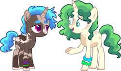 Size: 1939x1135 | Tagged: safe, artist:kurosawakuro, imported from derpibooru, oc, oc only, pony, unicorn, base used, female, magical lesbian spawn, male, offspring, parent:minty mocha, parent:vinyl scratch, simple background, teenager, transparent background